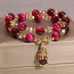 Tiger Eye Pixiu Fox Money Bag Protection Self Confidence Double Wrap Bracelet - Image 13