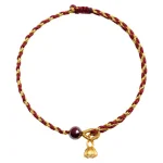 Handcrafted Red Gold Rope Lotus Peace And Joy Charm Braid Bracelet - Image 21