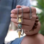 Tibetan Om Mani Padme Hum Buddha Wealth Rotation Necklace Vajra Pendant - Image 3
