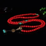 Tibetan Mala Red Turquoise Lucky Necklace Bracelet - Image 3
