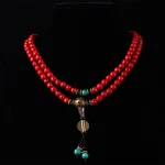 Tibetan Mala Red Turquoise Lucky Necklace Bracelet - Image 4