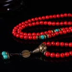 Tibetan Mala Red Turquoise Lucky Necklace Bracelet - Image 6