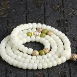 White Jade Bodhi Lotus Mala Harmony Necklace Bracelet - Image 10