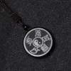 Black Obsidian Taoism Necklace Pendant with Yin Yang