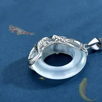 Sterling Silver Jade Koi Fish Lucky Necklace