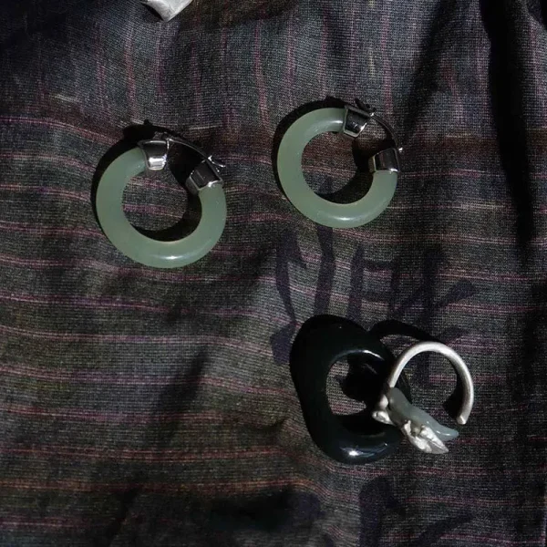 Women's Round Jade Fortune Attracting Earrings