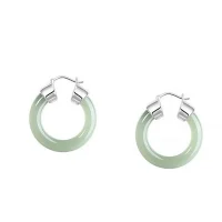 Women's Round Jade Fortune Attracting Earrings