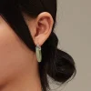 Women's Round Jade Fortune Attracting Earrings