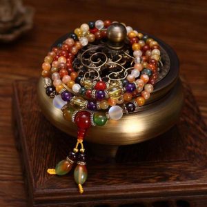 108 Beads Quartz Mala Bracelet for Meditation and Healing