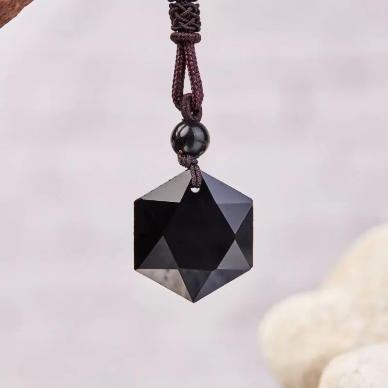 Black Obsidian Talisman Peace Protection Necklace