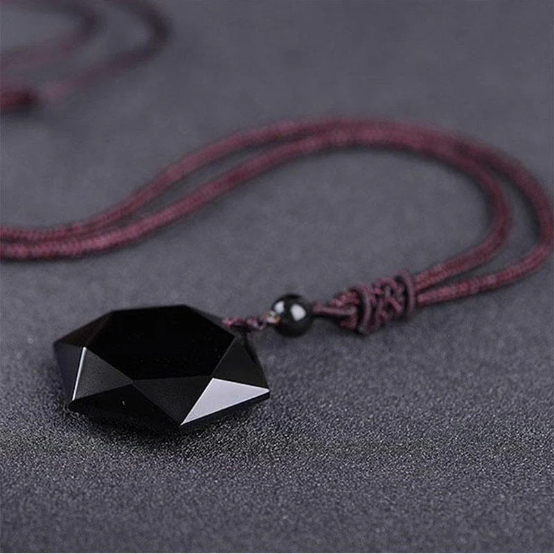 Black Obsidian Talisman Peace Protection Necklace
