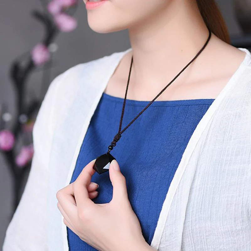 Black Obsidian Talisman Peace Protection Necklace