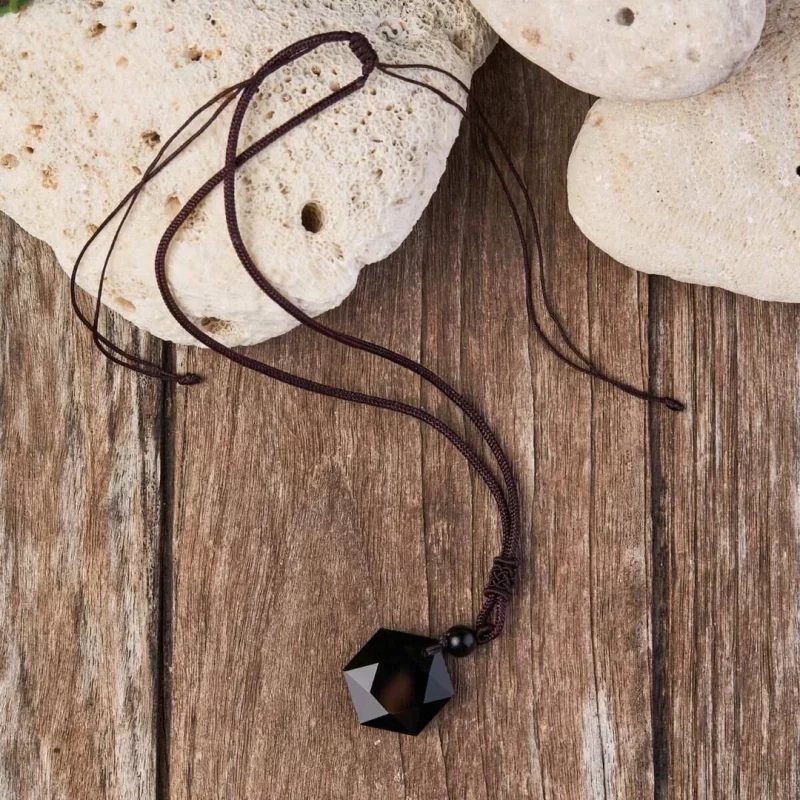 Black Obsidian Talisman Peace Protection Necklace