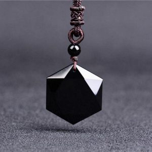 Black Obsidian Talisman Peace Protection Necklace
