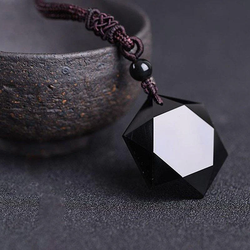 Black Obsidian Talisman Peace Protection Necklace