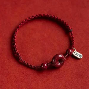 Cinnabar Peace Buckle Blessing Bracelet and Anklet