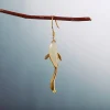 Fish Pattern Jade Luck Dangle Drop Earrings Fish Pattern Jade Luck Dangle Drop Earrings