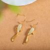 Fish Pattern Jade Luck Dangle Drop Earrings Fish Pattern Jade Luck Dangle Drop Earrings
