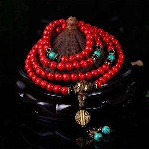 Red Turquoise Lucky Mala Necklace Bracelet