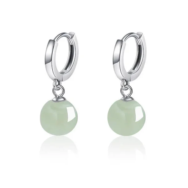 Round Jade Wealth Attracting Earrings