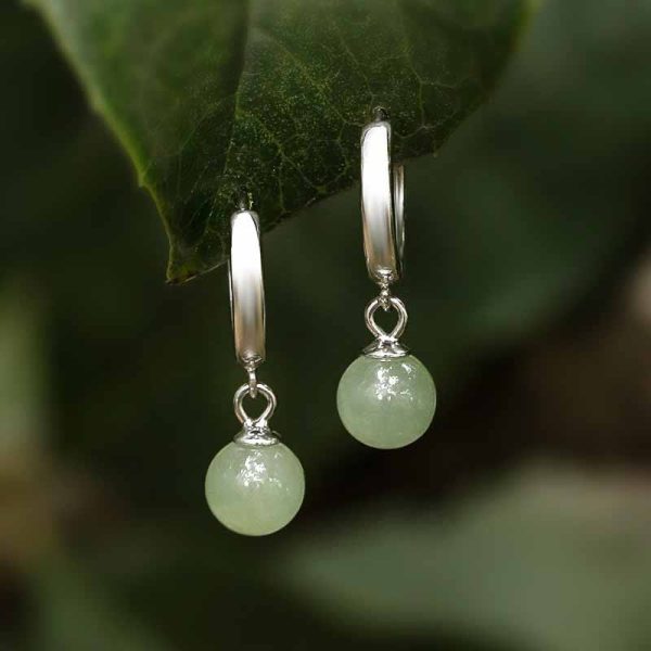 Round Jade Wealth Attracting Earrings
