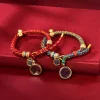 Tibetan Buddhist Five Color Braided Rope Protection Bracelet with Gau Box Pendant