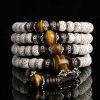 Tibetan Style 108 Beads Tiger Eye Stone Bodhi Mala Bracelet