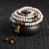 Tibetan Style 108 Beads Tiger Eye Stone Bodhi Mala Bracelet