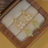 Tridacna Stone Jade Drop Earrings Symbolizes Prosperity & Peace