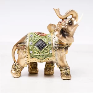 Wealth Attracting Feng Shui Green Elephant Statue Ornament