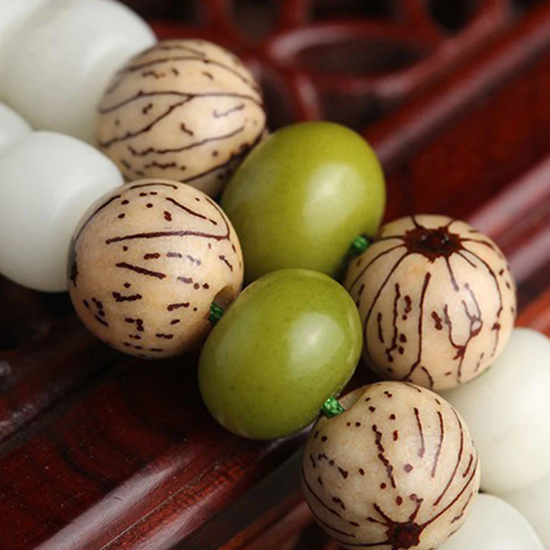 White Jade Bodhi Lotus Mala Harmony Bracelet