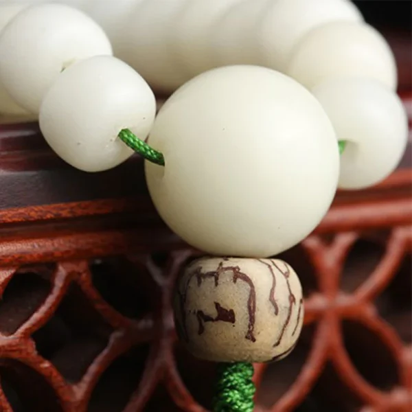 White Jade Bodhi Lotus Mala Harmony Bracelet