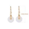 White Jade Double Happiness Blessing Fortune Earrings