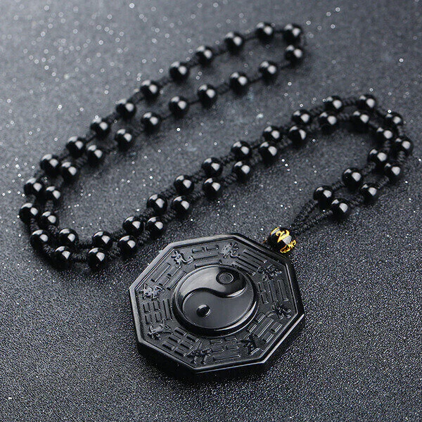 Yin Yang Black Obsidian Energy Healing Necklace