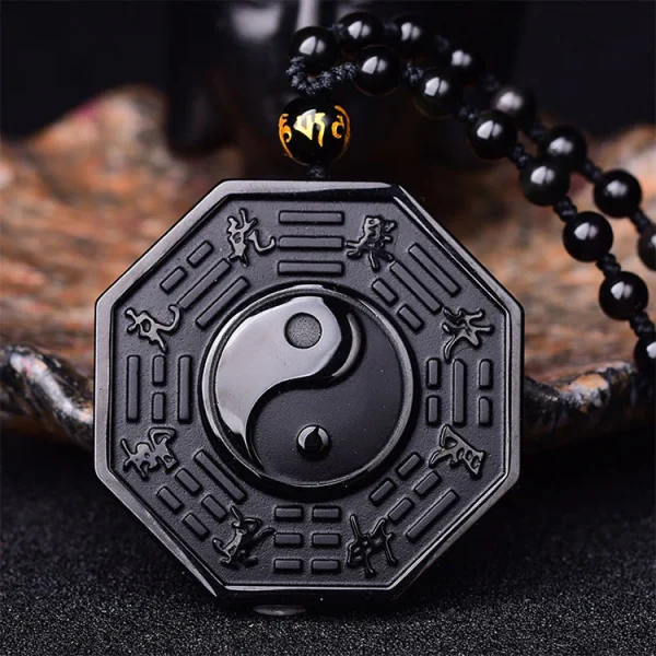 Yin Yang Black Obsidian Energy Healing Necklace