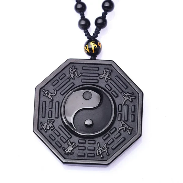 Yin Yang Black Obsidian Energy Healing Necklace
