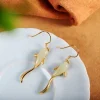 Fish Pattern Jade Luck Dangle Drop Earrings