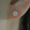 Natural Round Jade Beads Good Luck Stud Earrings