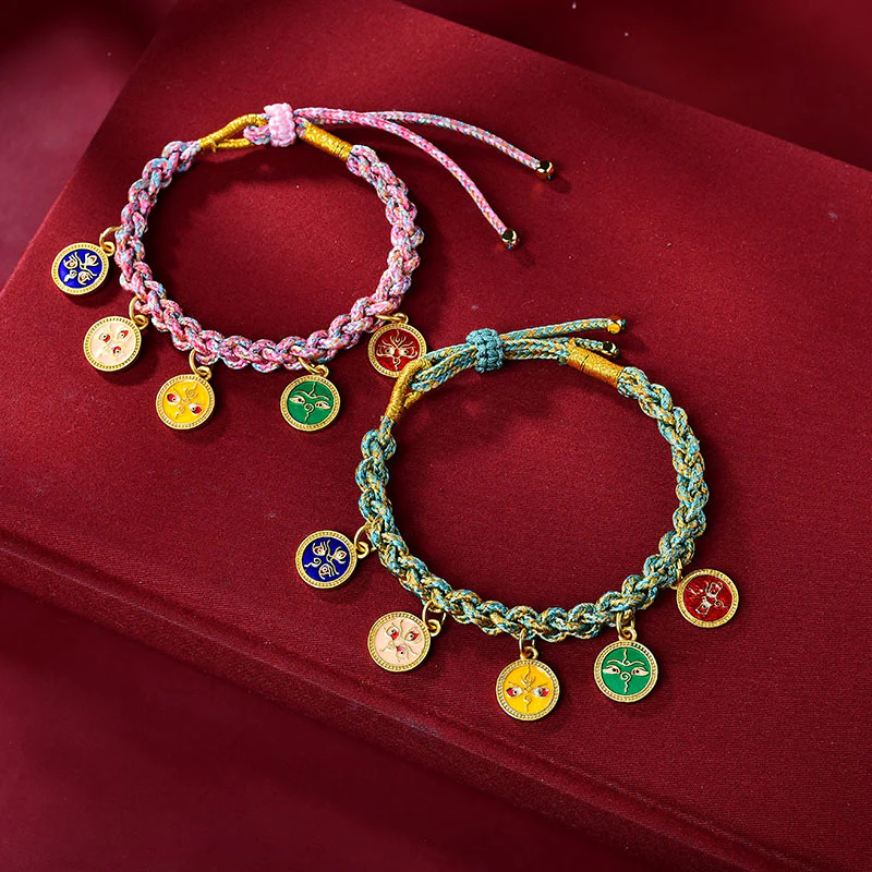 Tibetan Five Wealth Gods Lucky Braided Bracelet