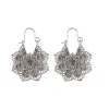 Tibetan Lotus Engraved Healing Copper Drop Earrings