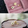 White Jade Carved Flower Lucky Earrings
