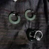 Women's Round Jade Fortune Attracting Earrings