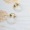Women's Round Jade Fortune Attracting Earrings