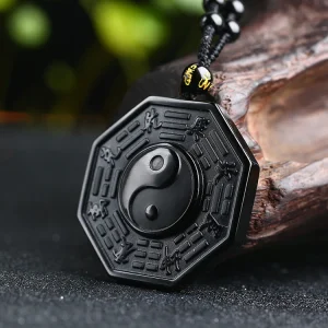 Yin Yang Black Obsidian Energy Healing Necklace