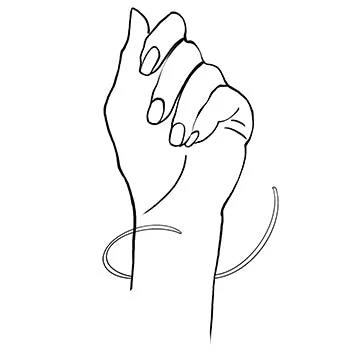 Wrap a flexible measuring tape just below the wrist bone to find bracelet size