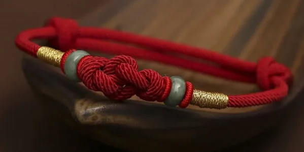 Lucky Red String Couple Bracelets view 15, spiritual jewelry product photography on plain background